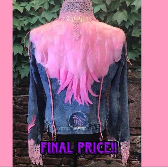 Pamynthia Designs Jackets & Blazers - The Flamingo Jean Jacket